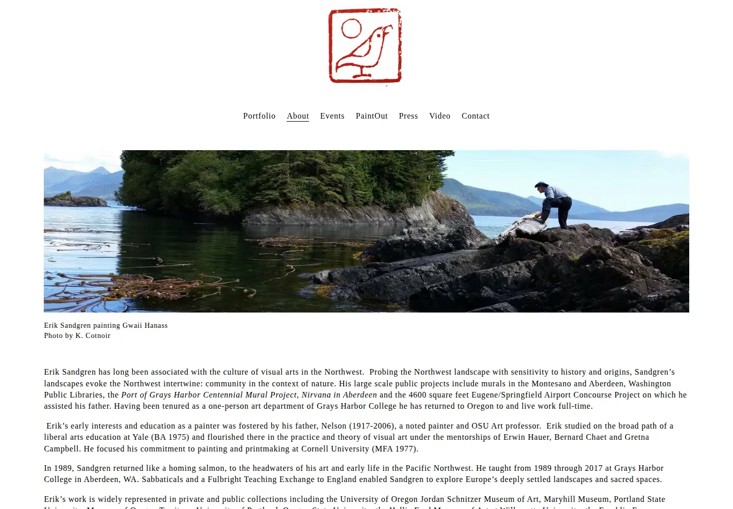 Screenshot of eriksandgren.com