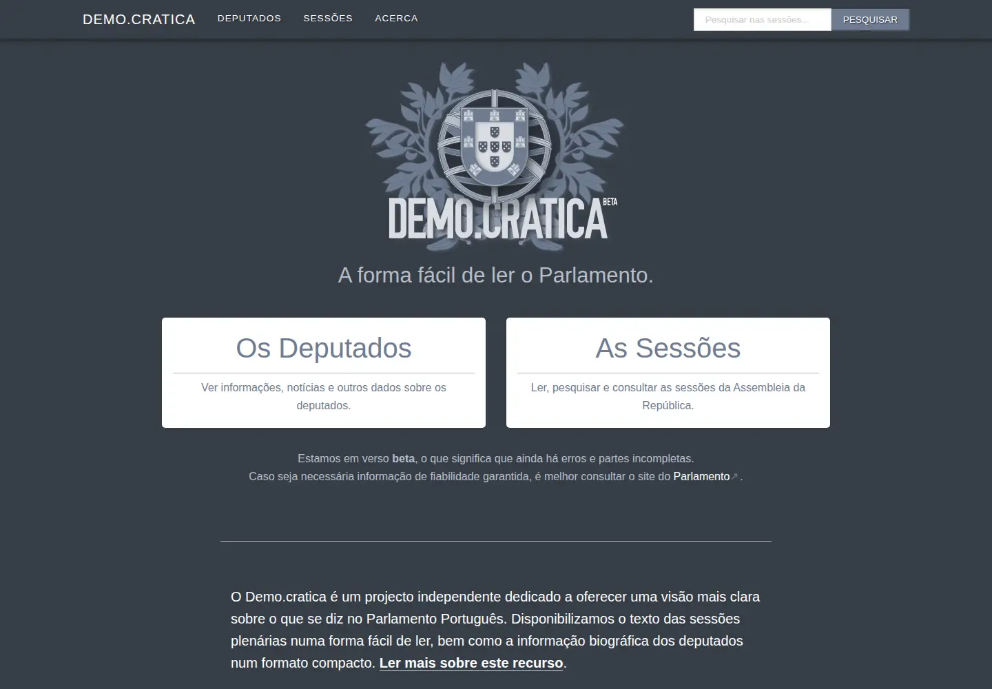 Captured homepage of cratica.org in the current scan