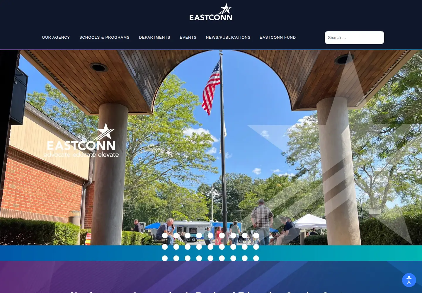 Captured homepage of eastconn.org in the current scan