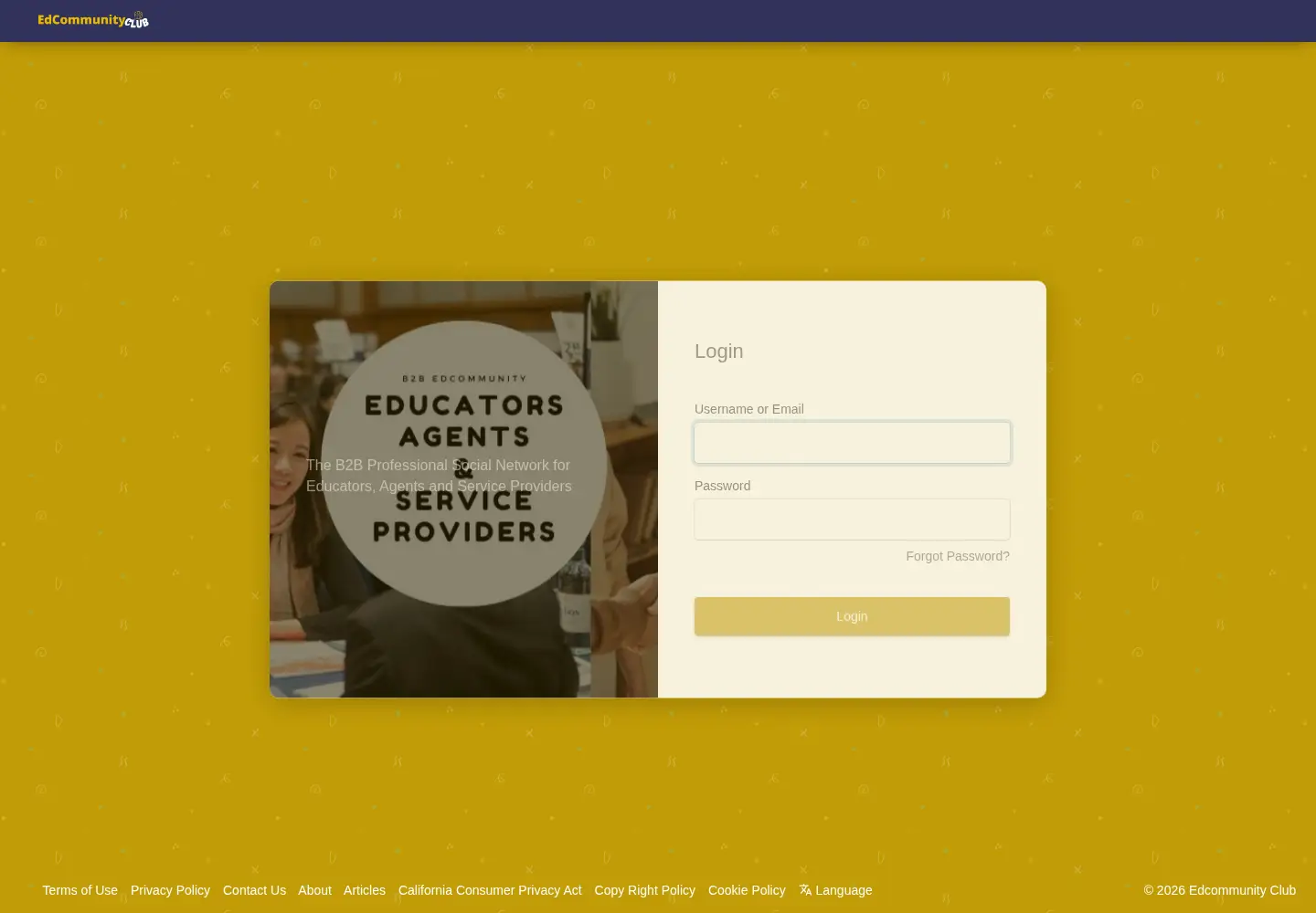 Captured homepage of edcommunity.club in the current scan