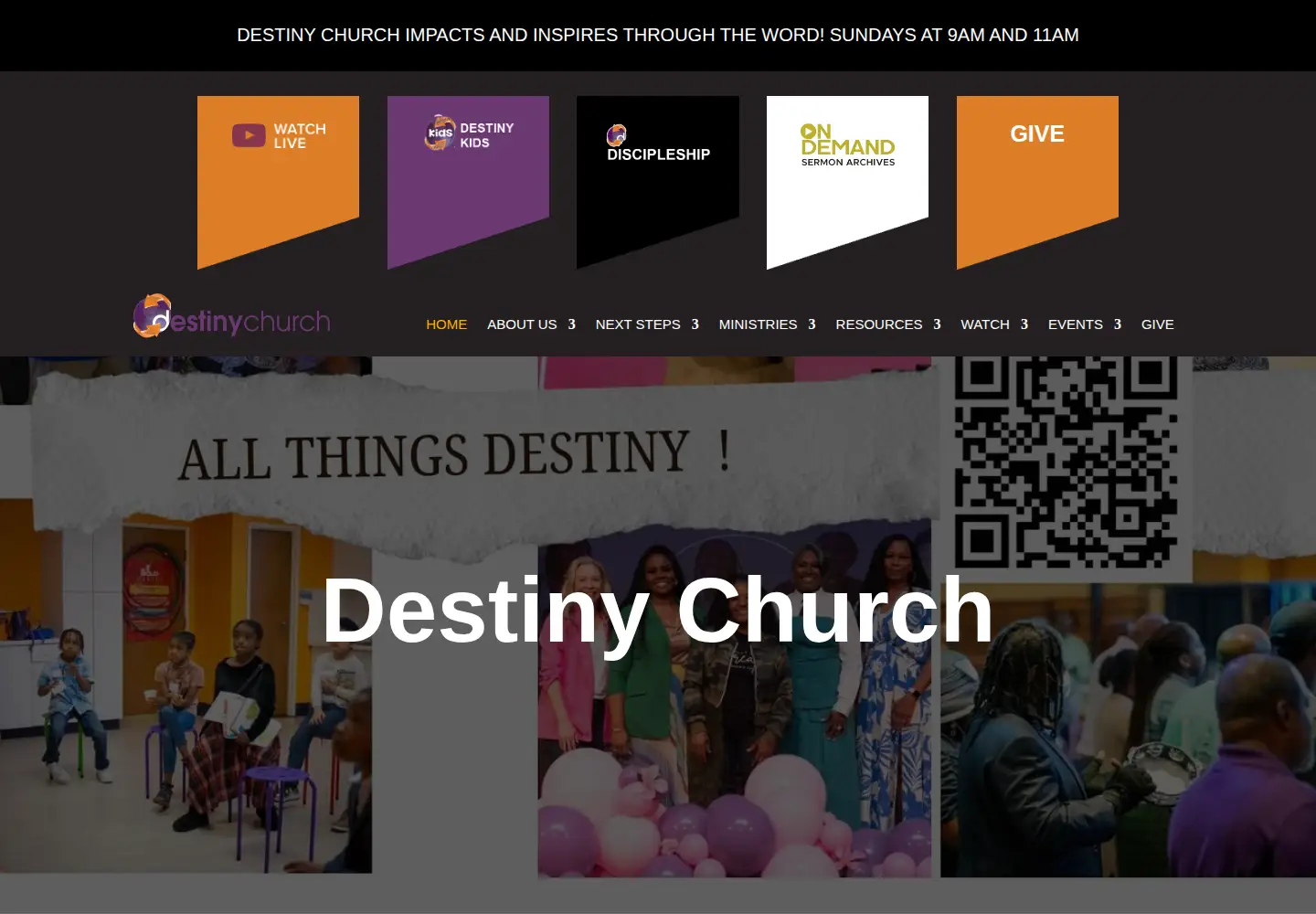 Captured homepage of discoverdestiny.org in the current scan