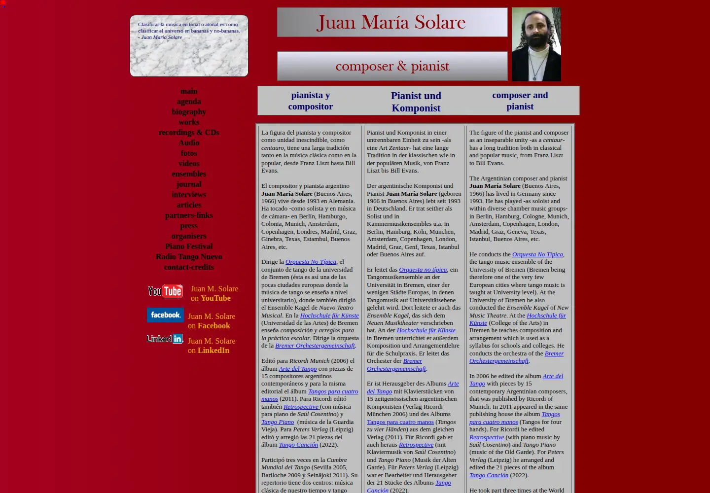 Screenshot of juanmariasolare.com