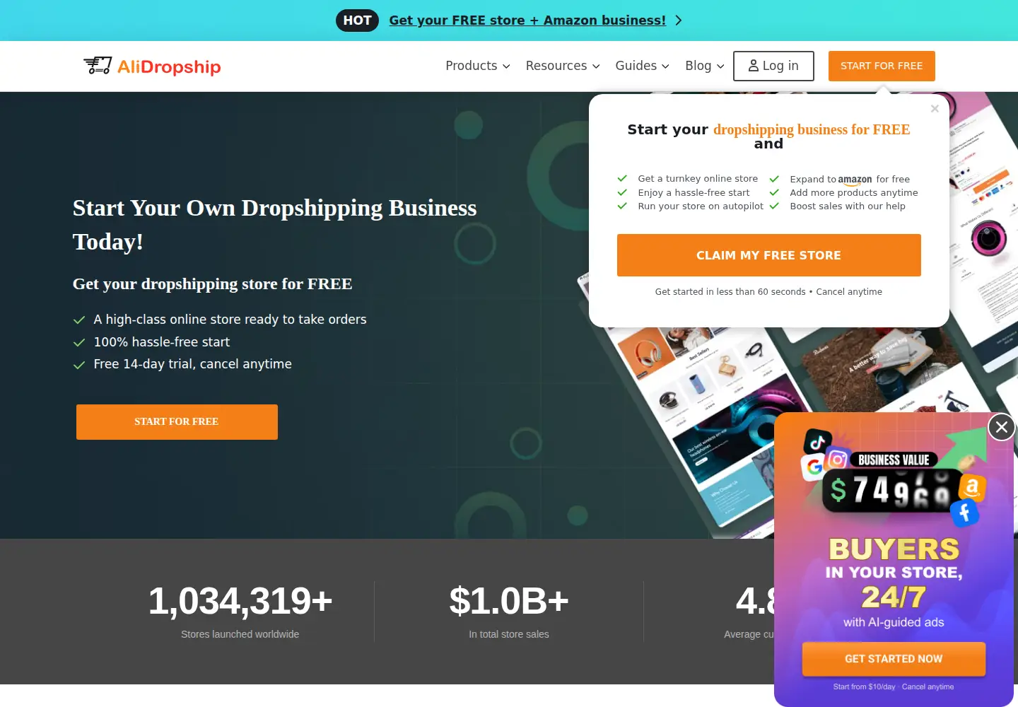 Screenshot of alidropship.com