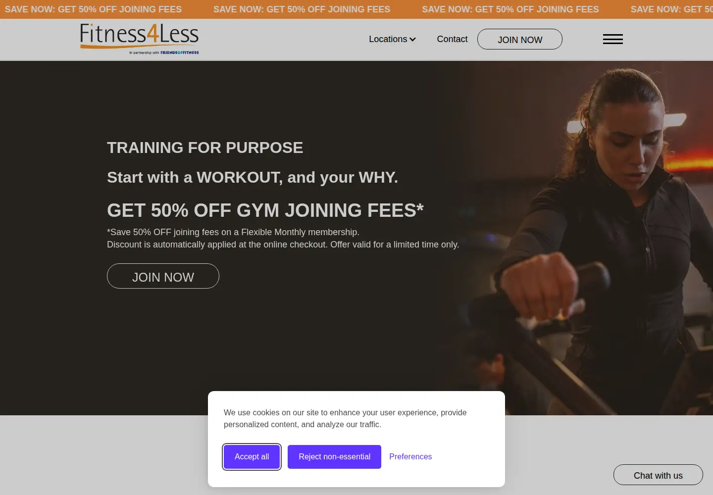 Captured homepage of fitness4less.co.uk in the current scan