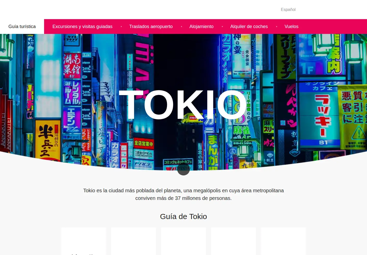 Captured homepage of disfrutatokio.com in the current scan