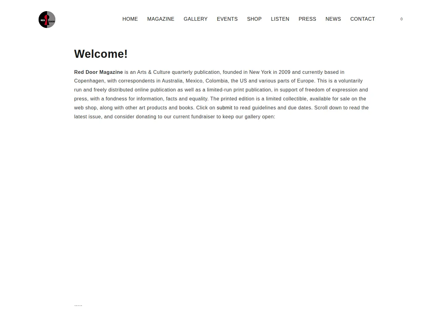 Screenshot of reddoormagazine.com