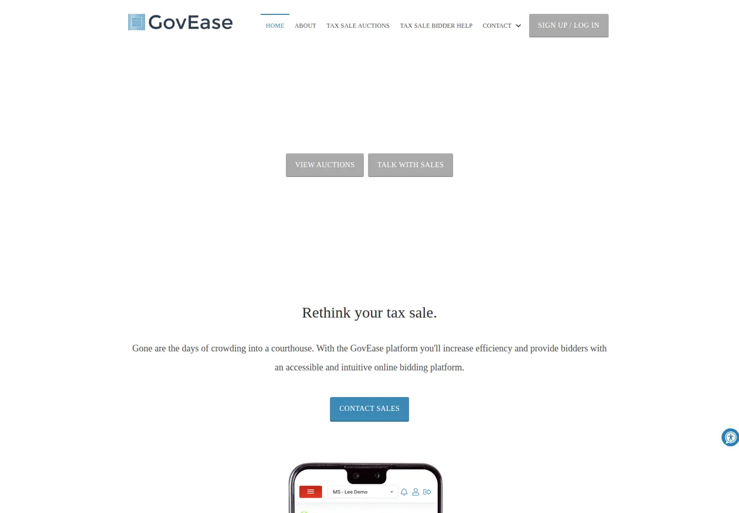 Captured homepage of govease.com in the current scan