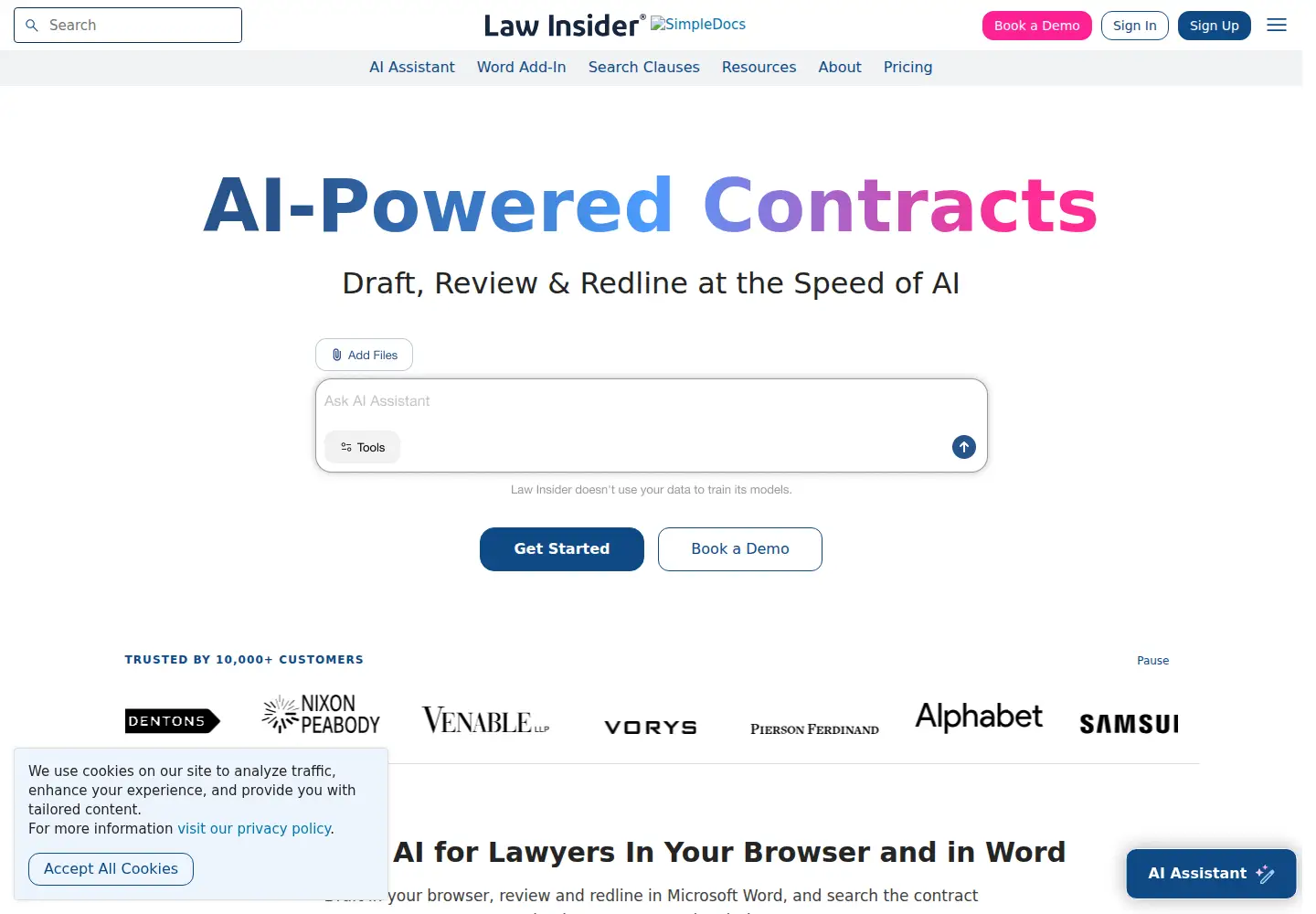 Screenshot of lawinsider.com