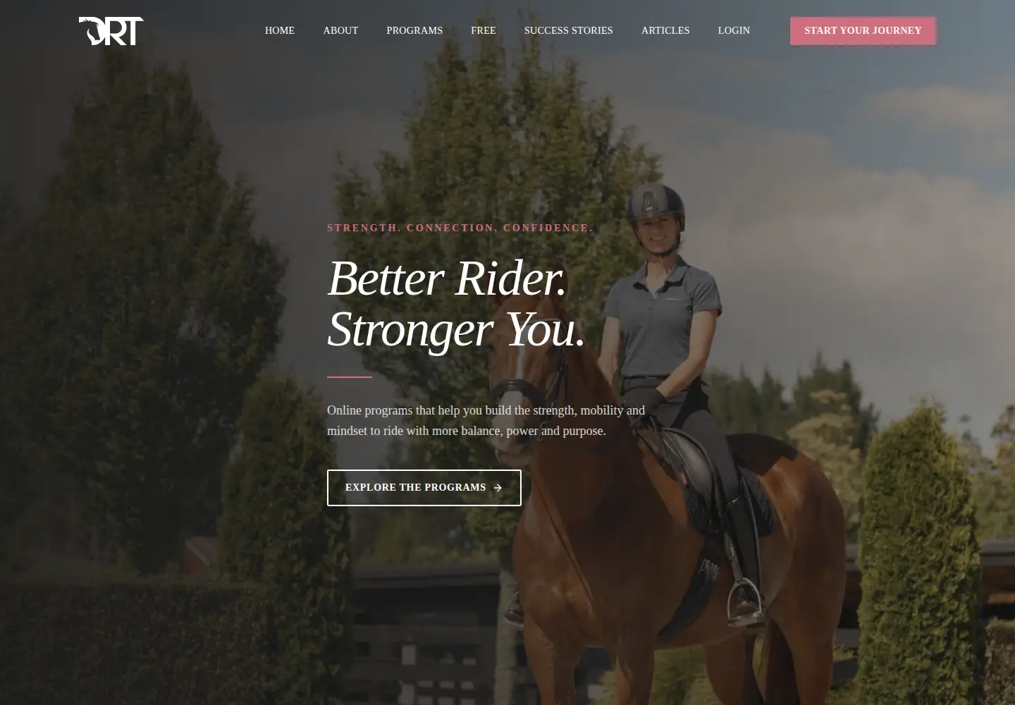 Captured homepage of dressageridertraining.com in the current scan