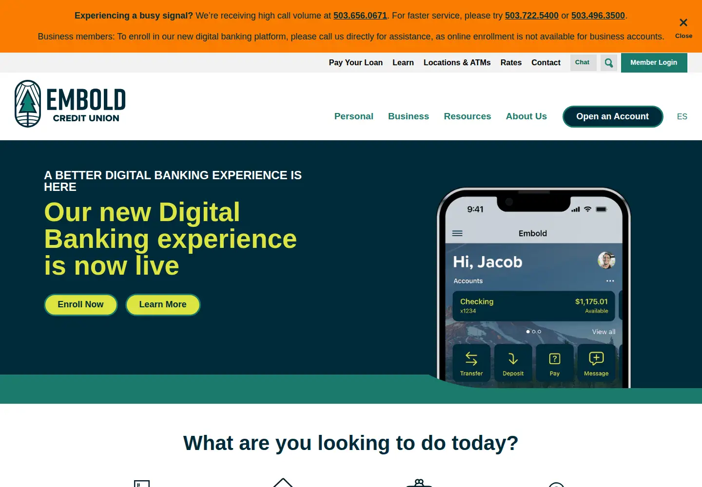 Screenshot of clackamasfcu.org