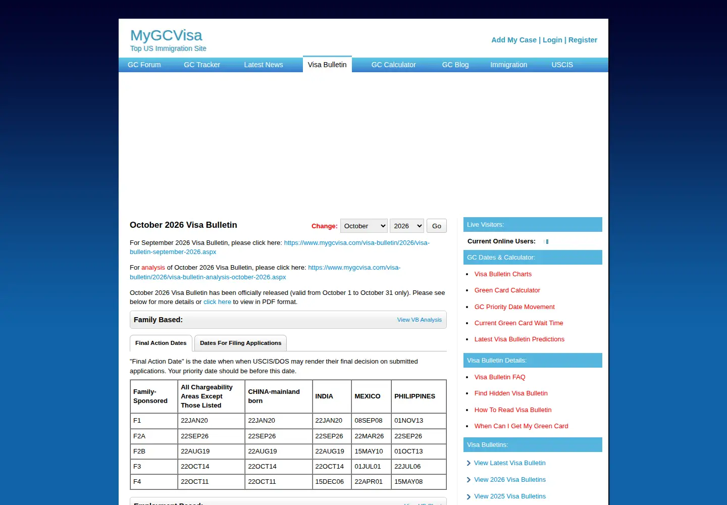 Screenshot of mygcvisa.com