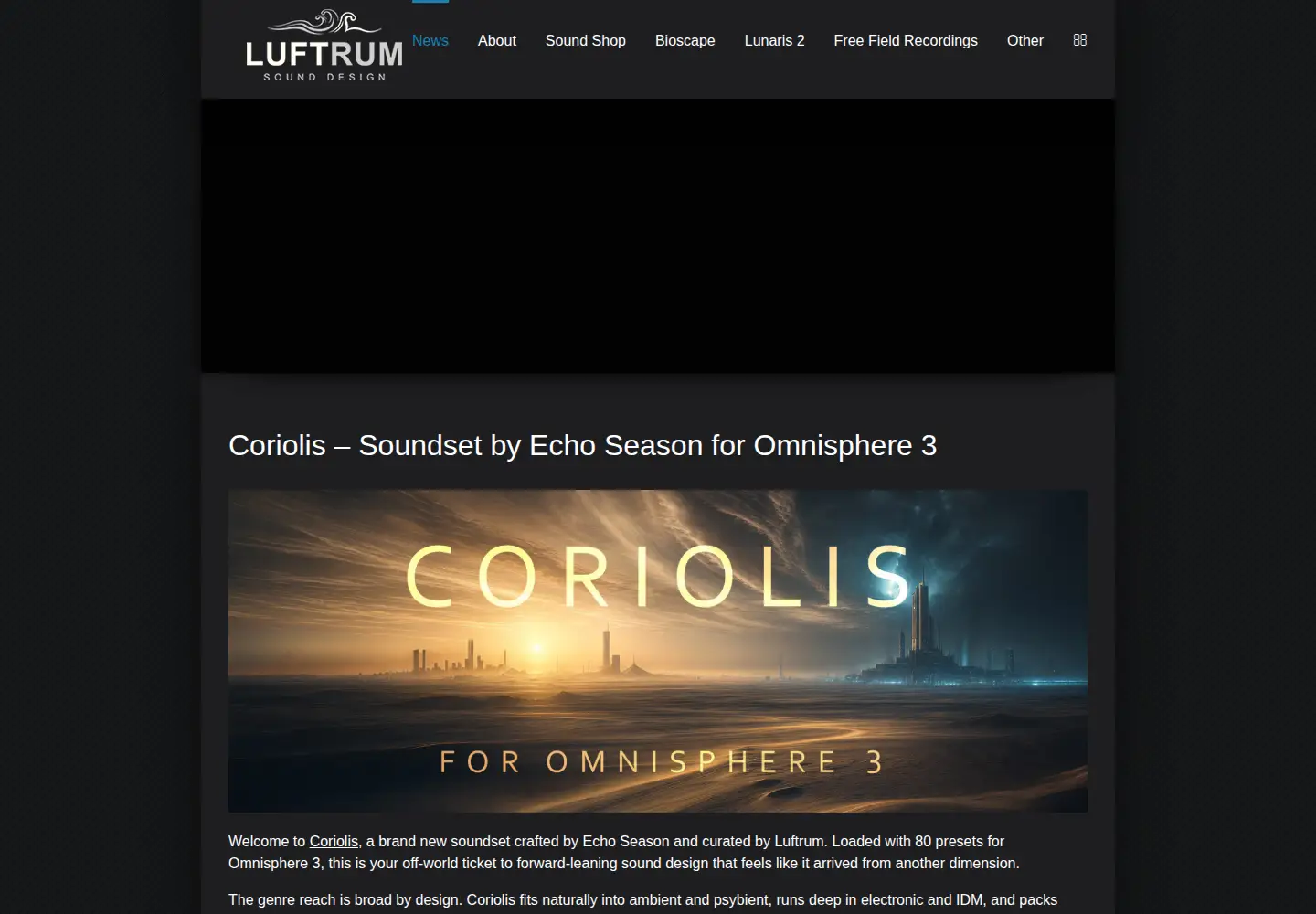 Captured homepage of luftrum.com in the current scan