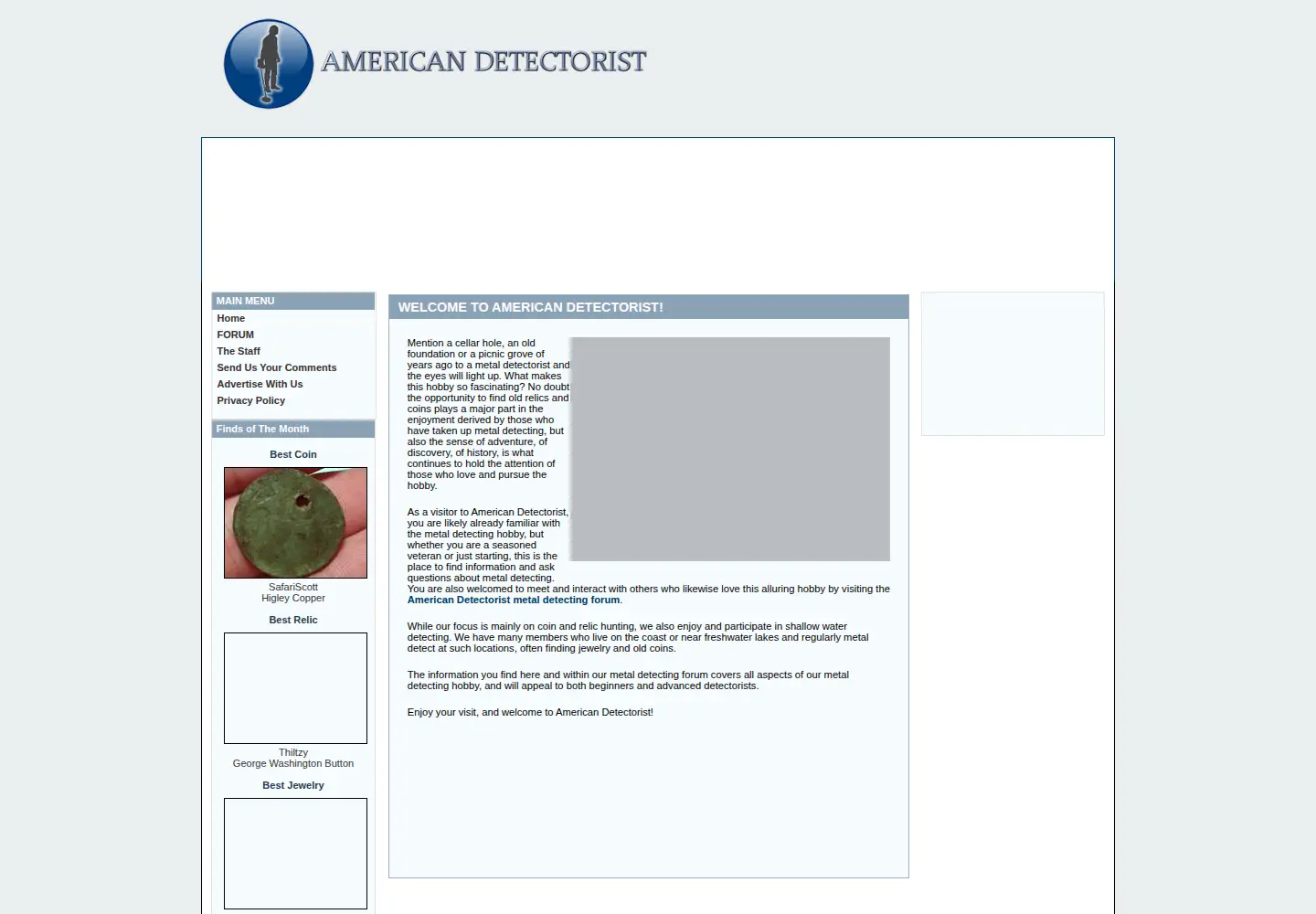 Screenshot of americandetectorist.com