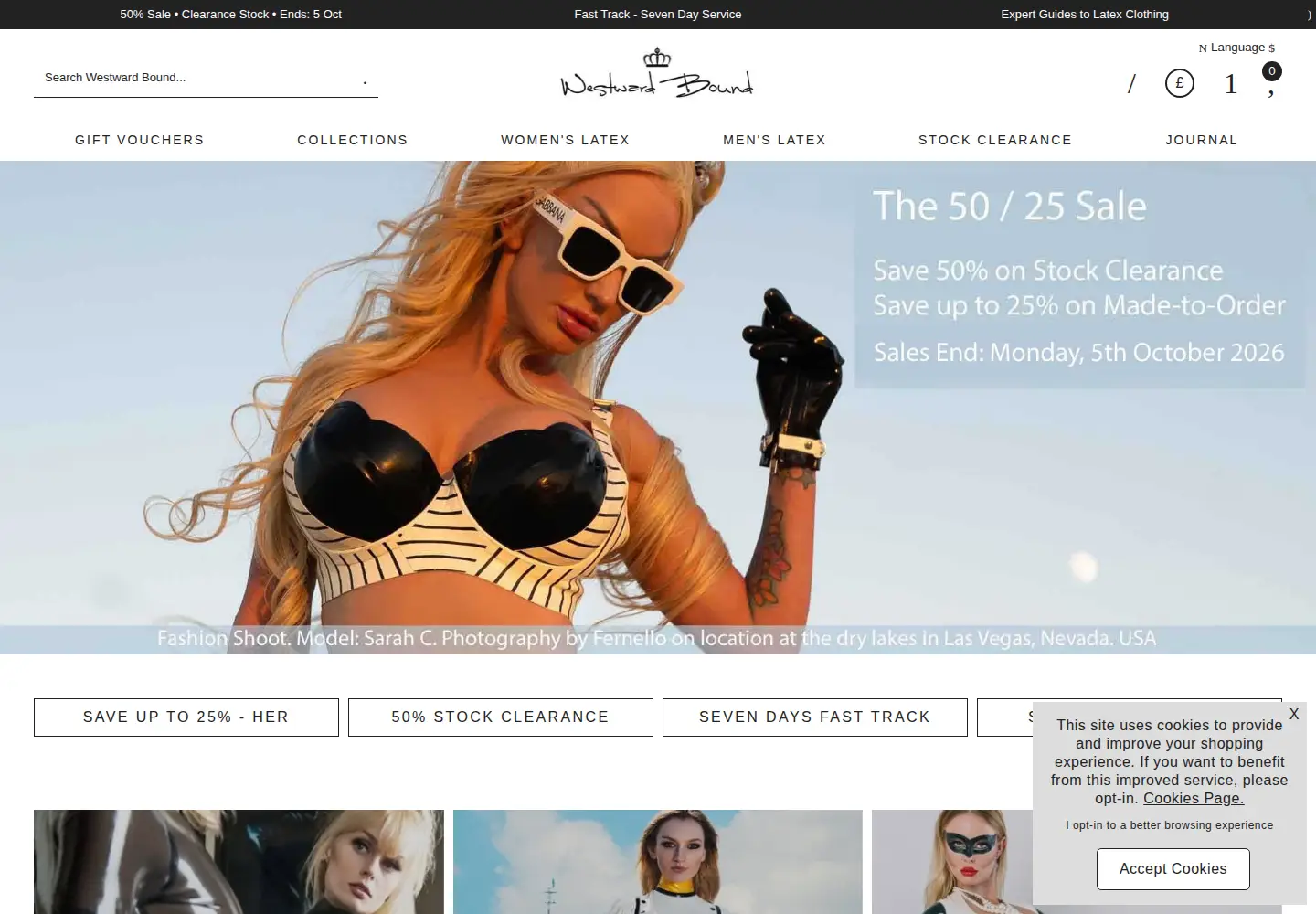 Captured homepage of westwardbound.com in the current scan
