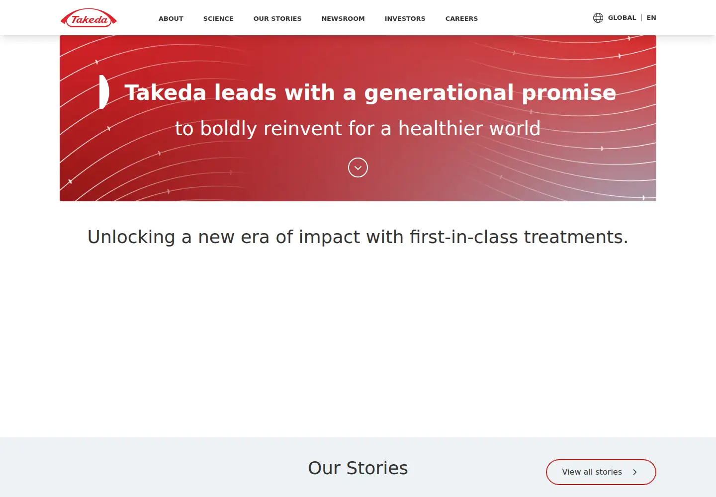 Screenshot of takeda.com