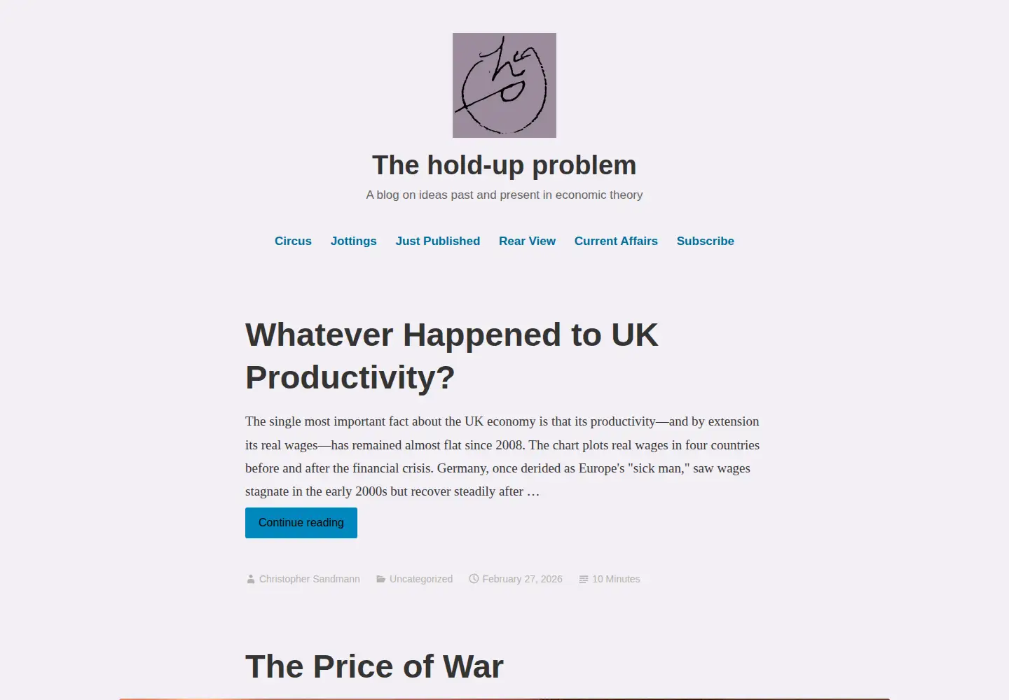 Screenshot of theholdupproblem.com