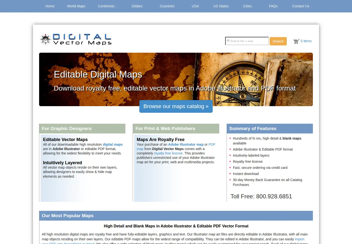 Screenshot of digital-vector-maps.com