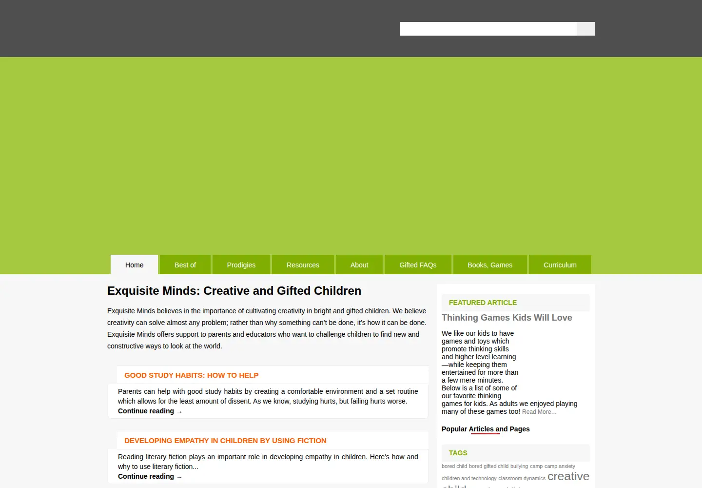 Captured homepage of exquisite-minds.com in the current scan