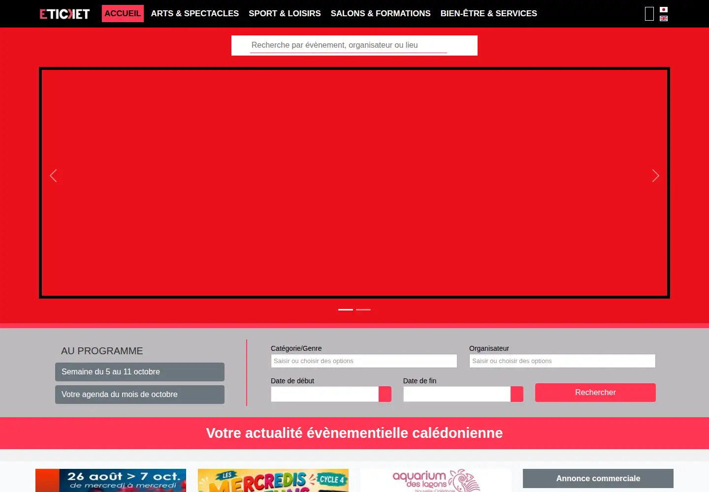 Screenshot of eticket.nc