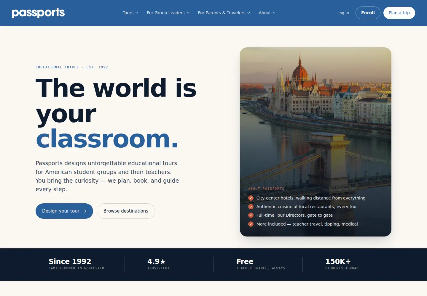 Captured homepage of passports.com in the current scan