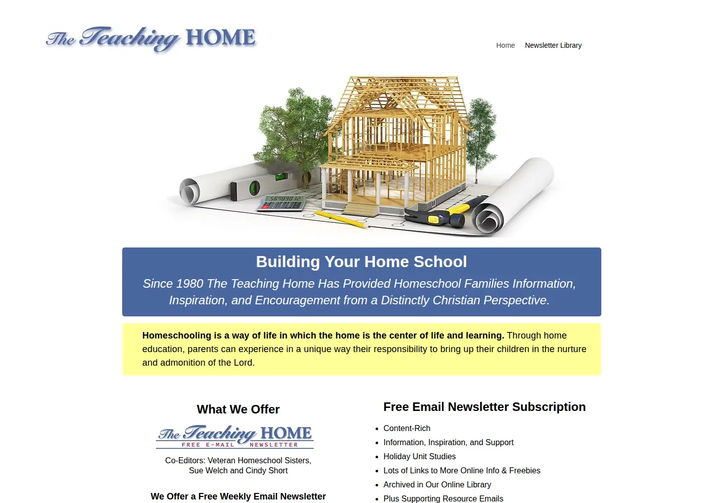 Captured homepage of teachinghome.com in the current scan
