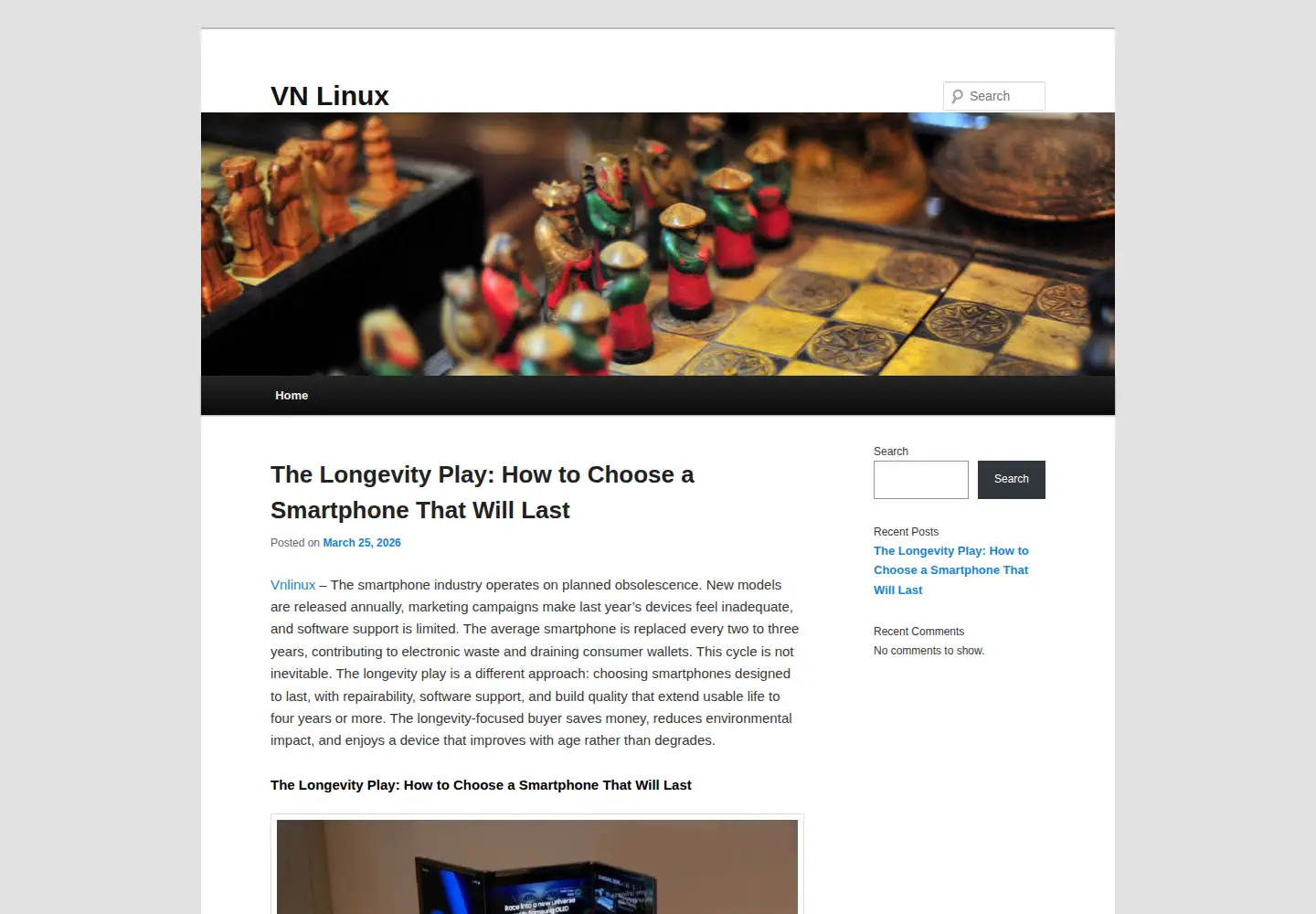Captured homepage of vnlinux.org in the current scan