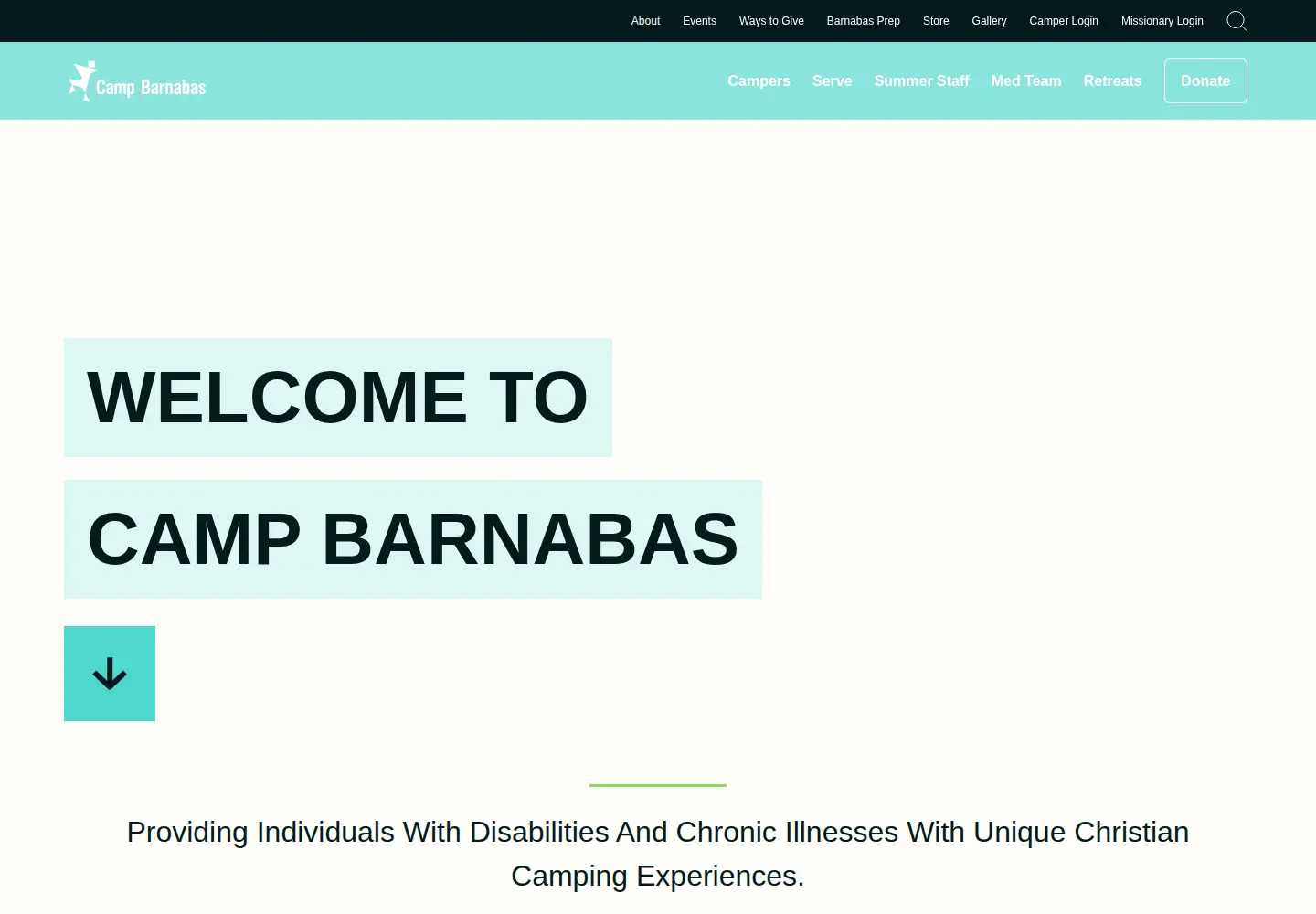 Screenshot of campbarnabas.org