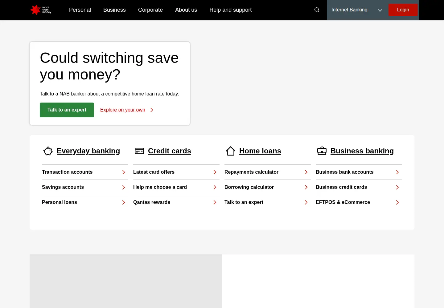 Screenshot of nab.com.au