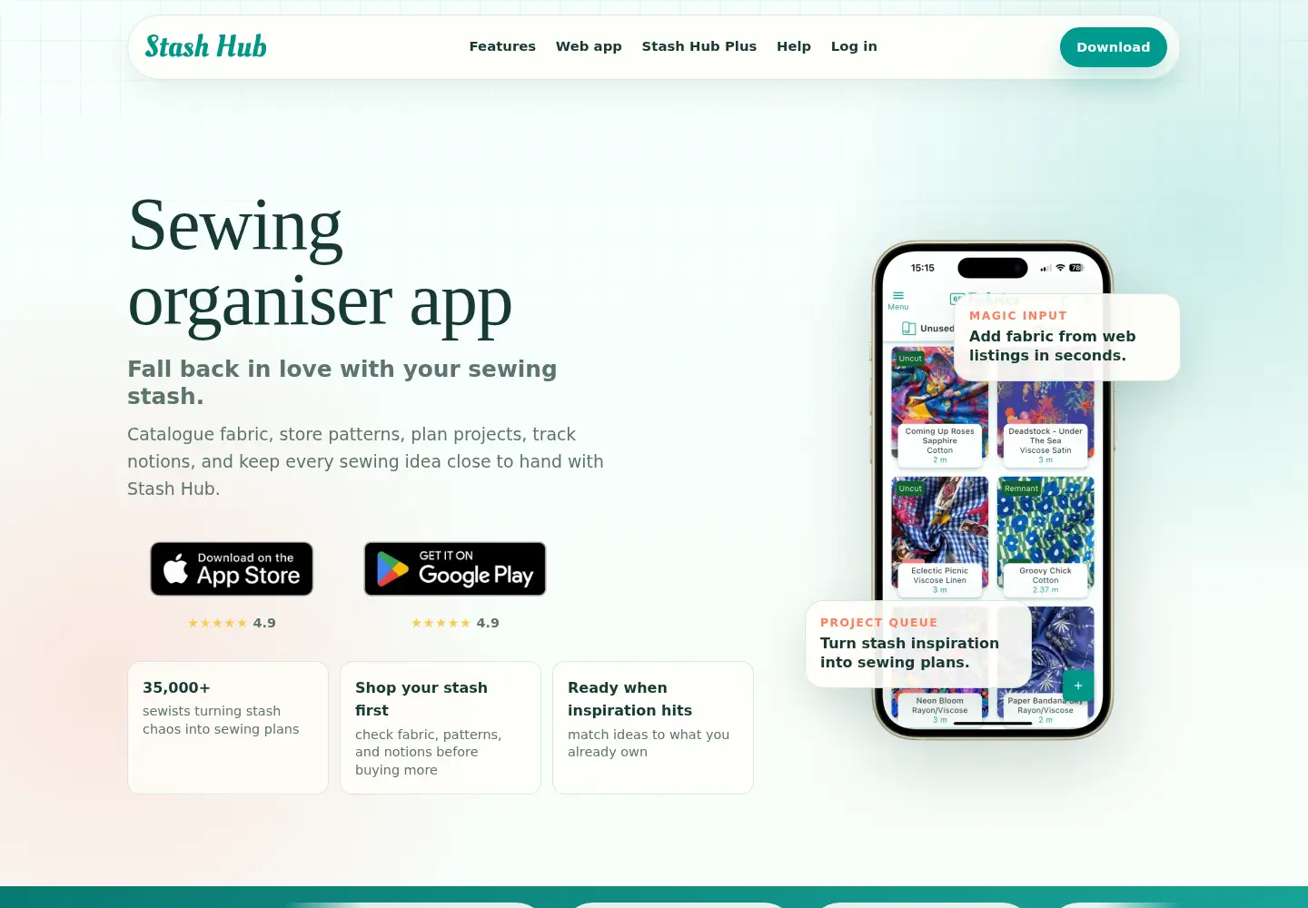 Screenshot of stashhubapp.com