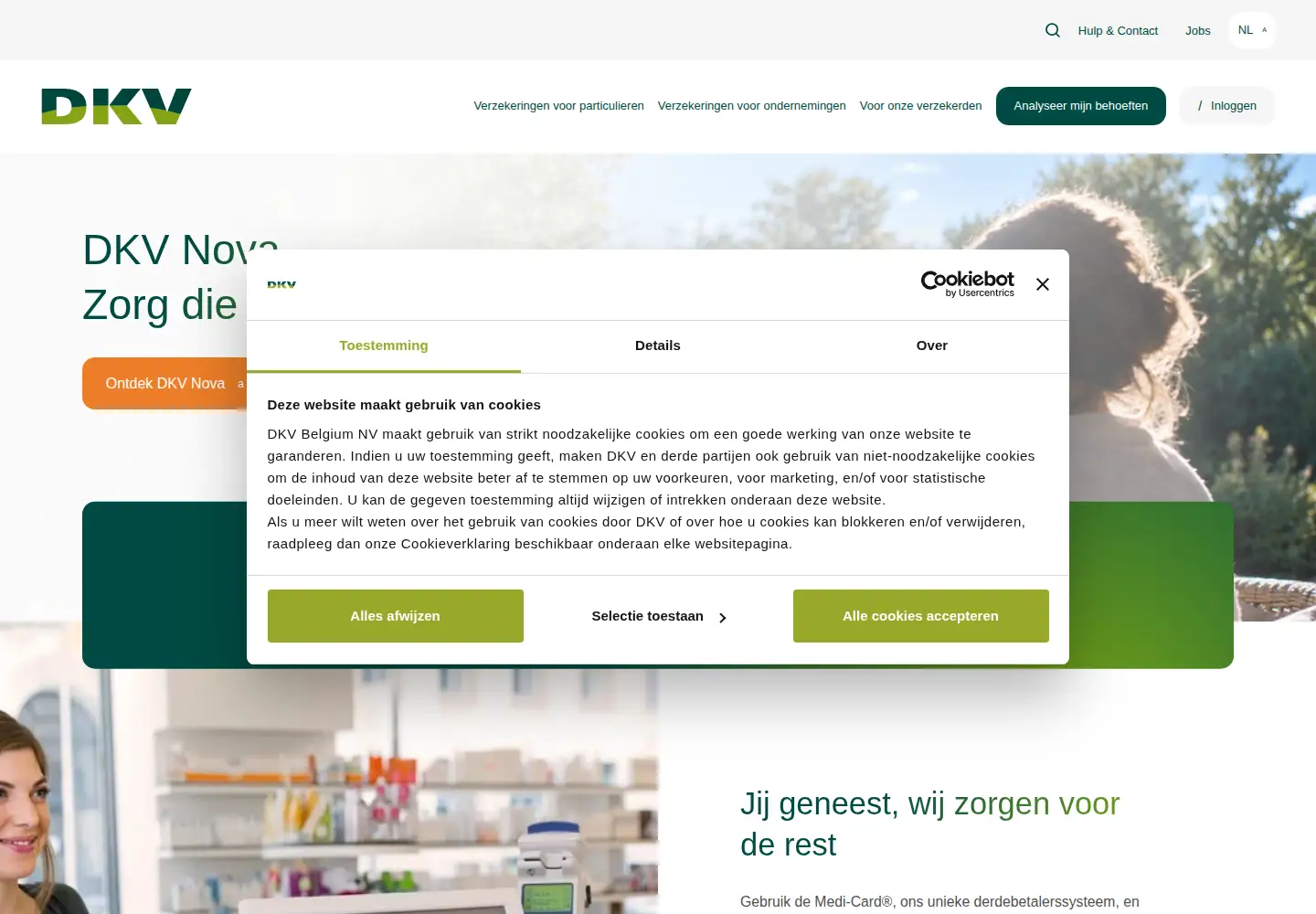 Screenshot of dkv.be