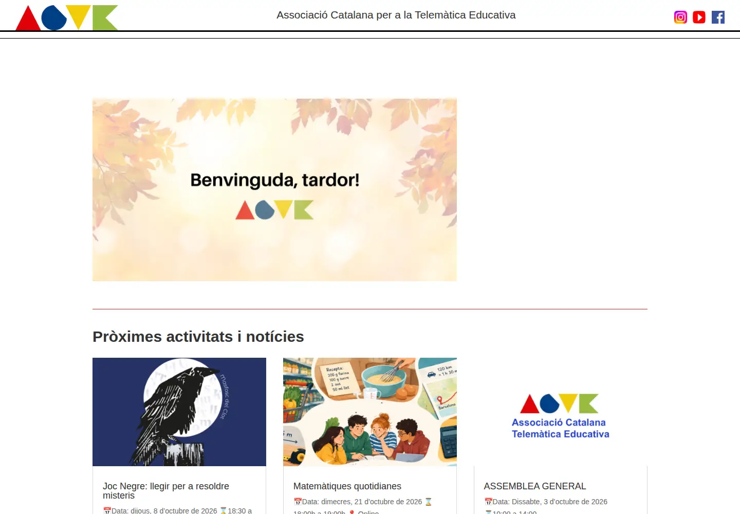 Captured homepage of acte.cat in the current scan