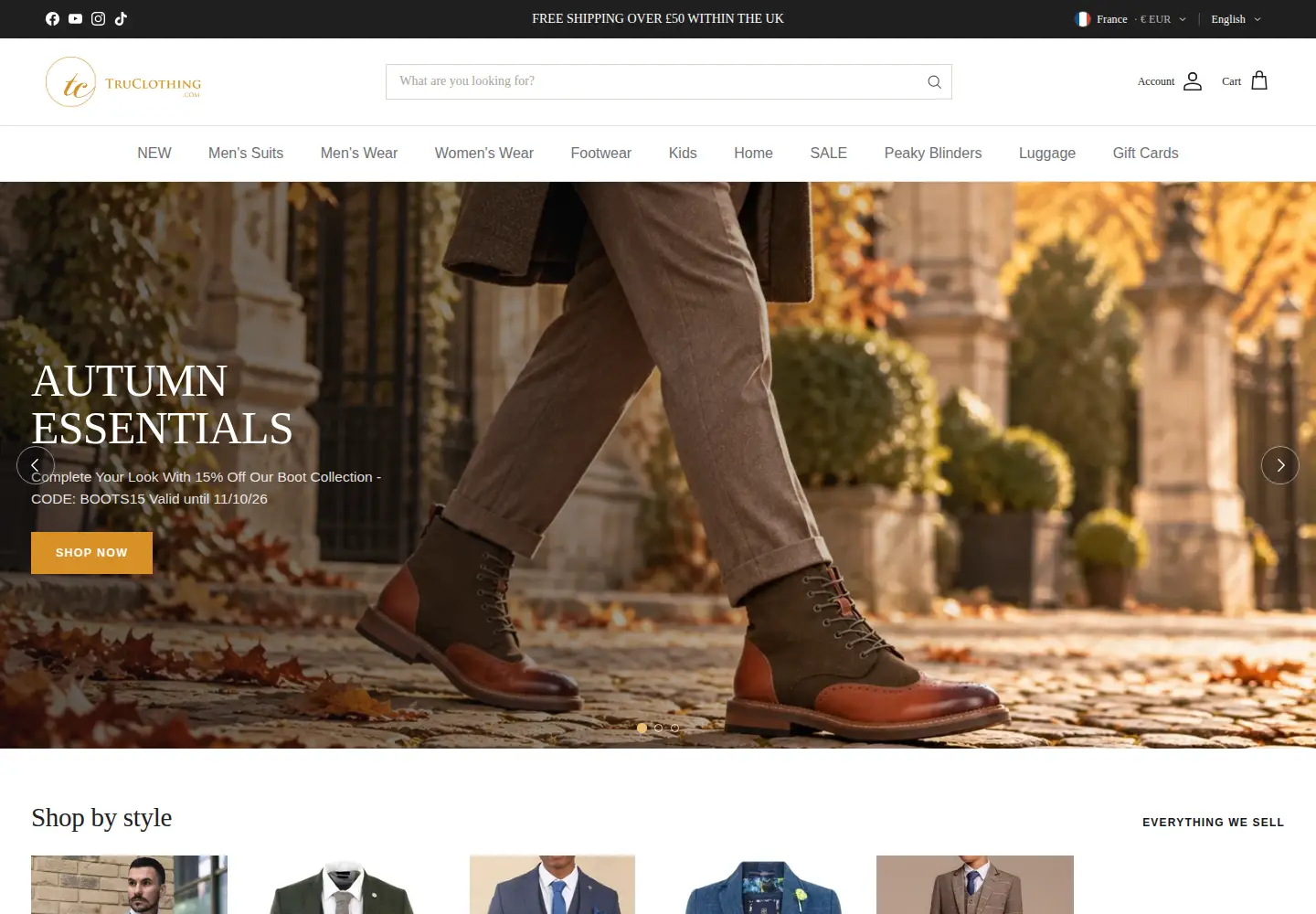 Screenshot of truclothing.com