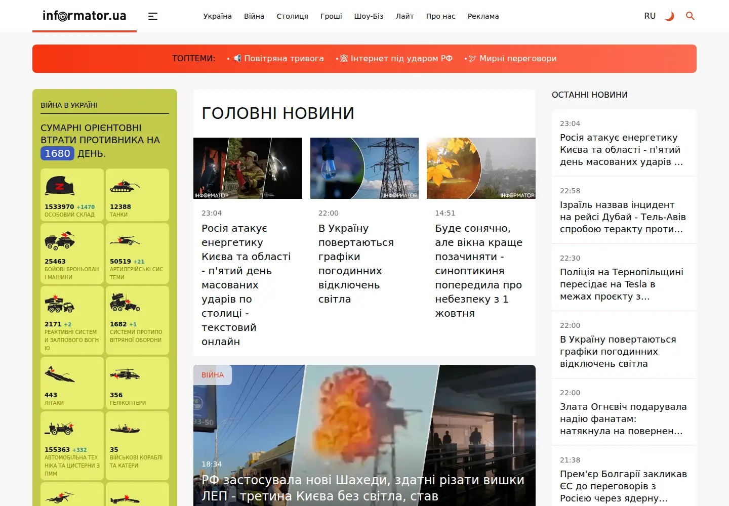 Screenshot of informator.ua