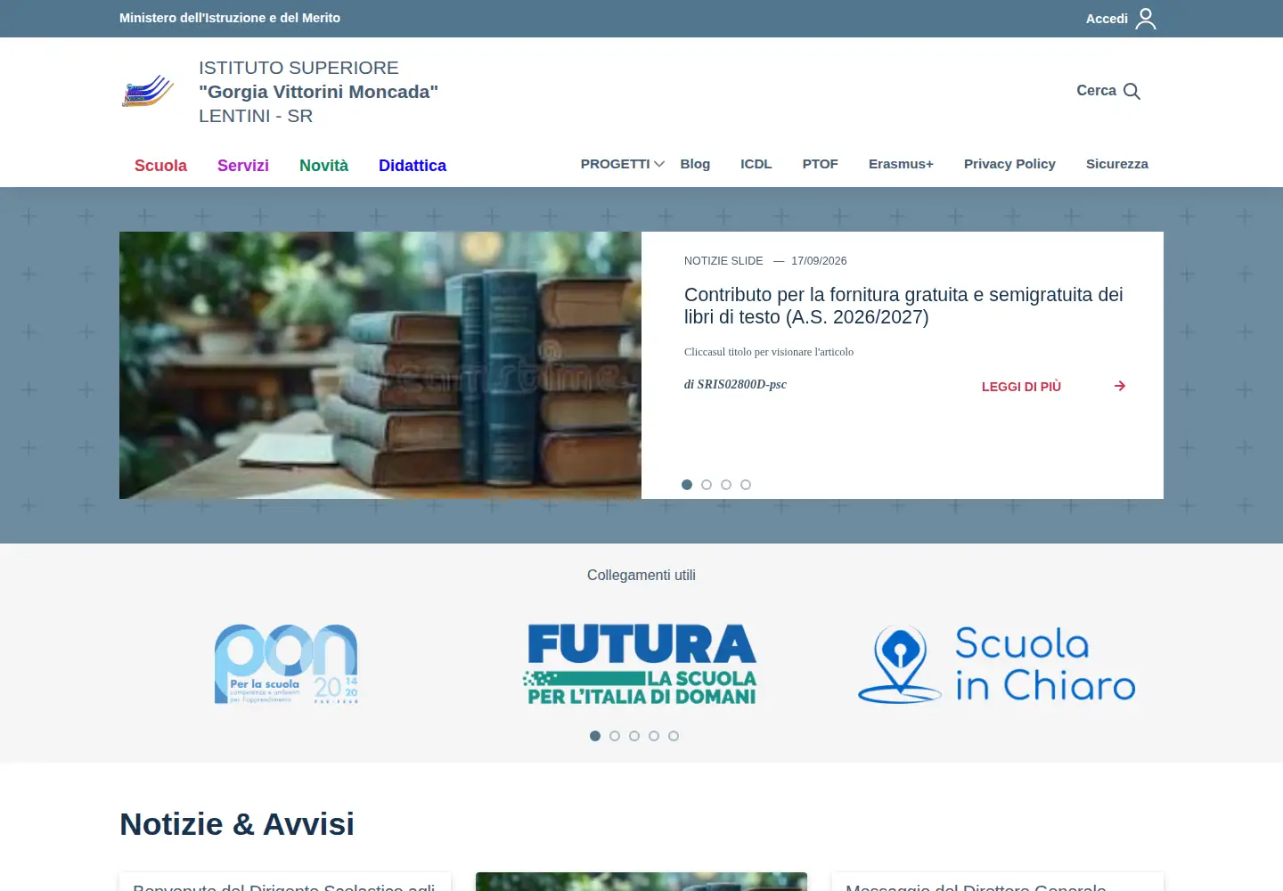 Screenshot of liceovittorinigorgia.edu.it