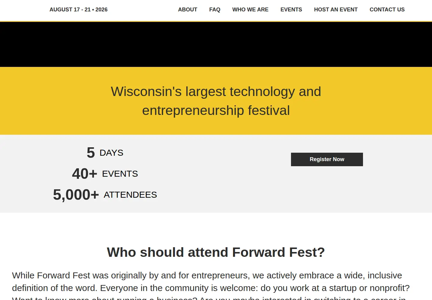 Screenshot of forwardfest.org