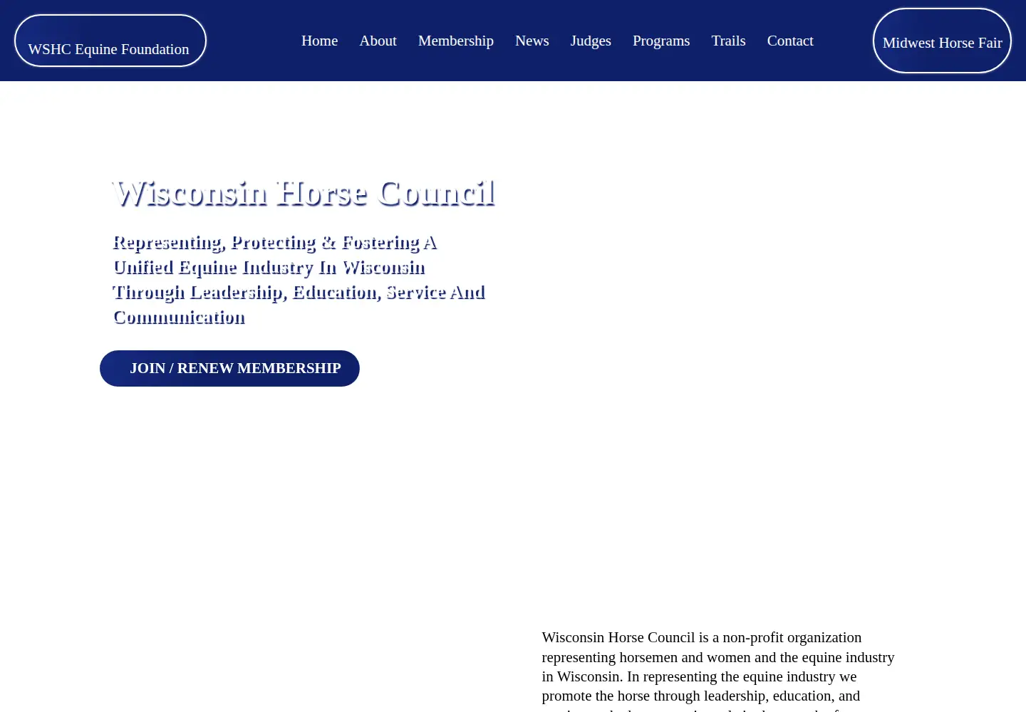 Screenshot of wisconsinhorsecouncil.org