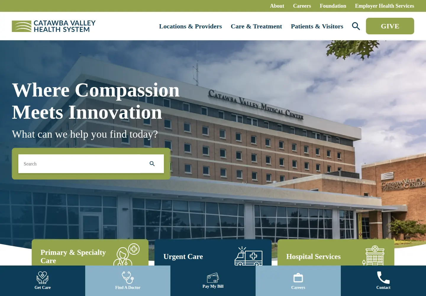 Screenshot of catawbavalleyhealth.org