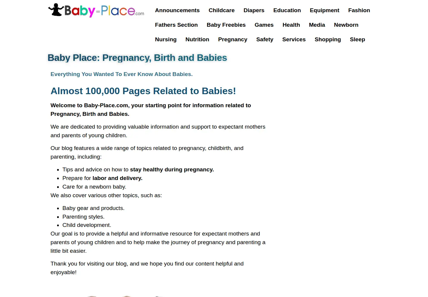 Screenshot of baby-place.com