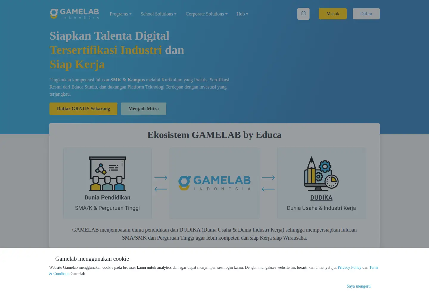 Screenshot of gamelab.id