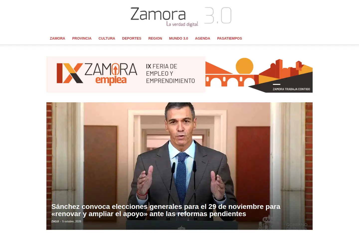 Screenshot of zamora3punto0.com