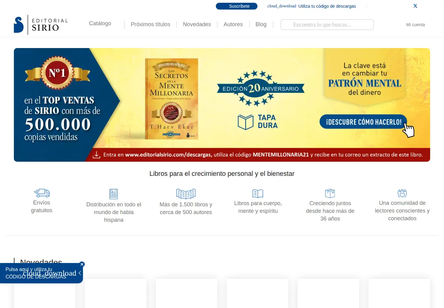 Screenshot of editorialsirio.com