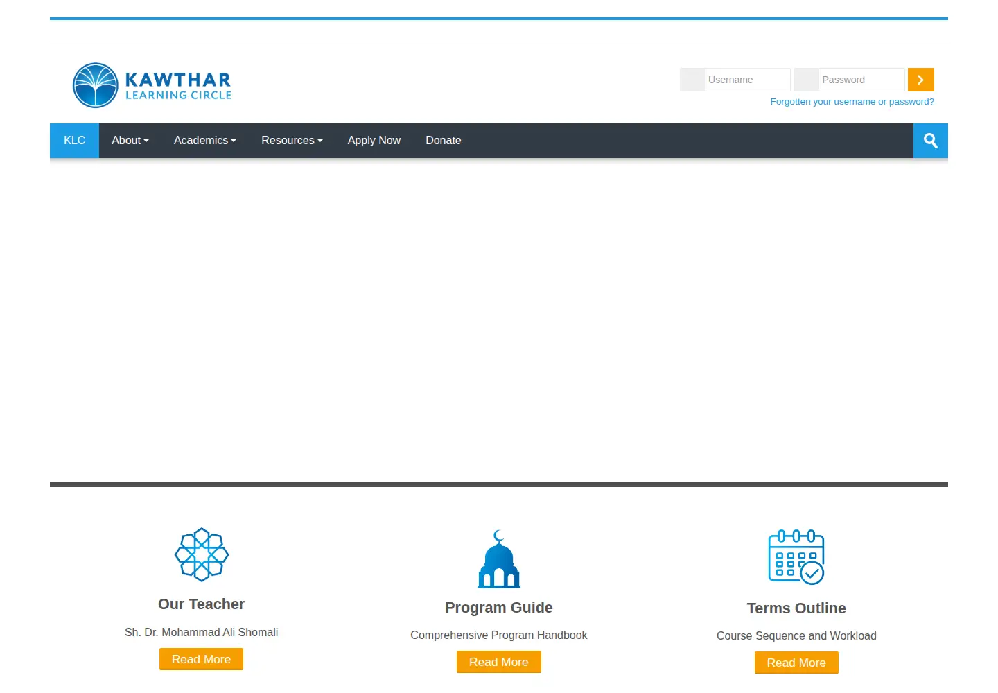 Screenshot of kawthar.org