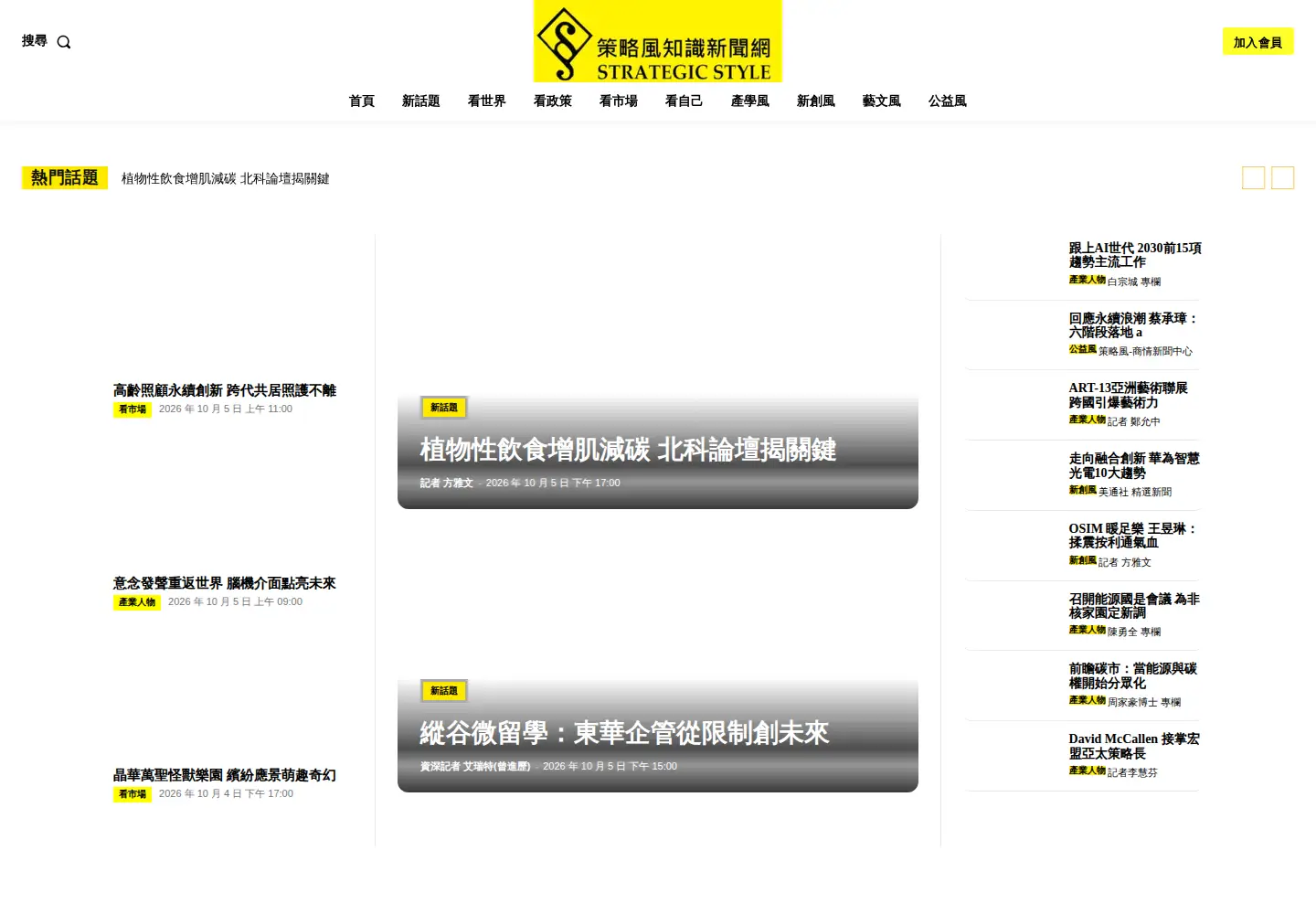 Captured homepage of strategicstyle.org in the current scan