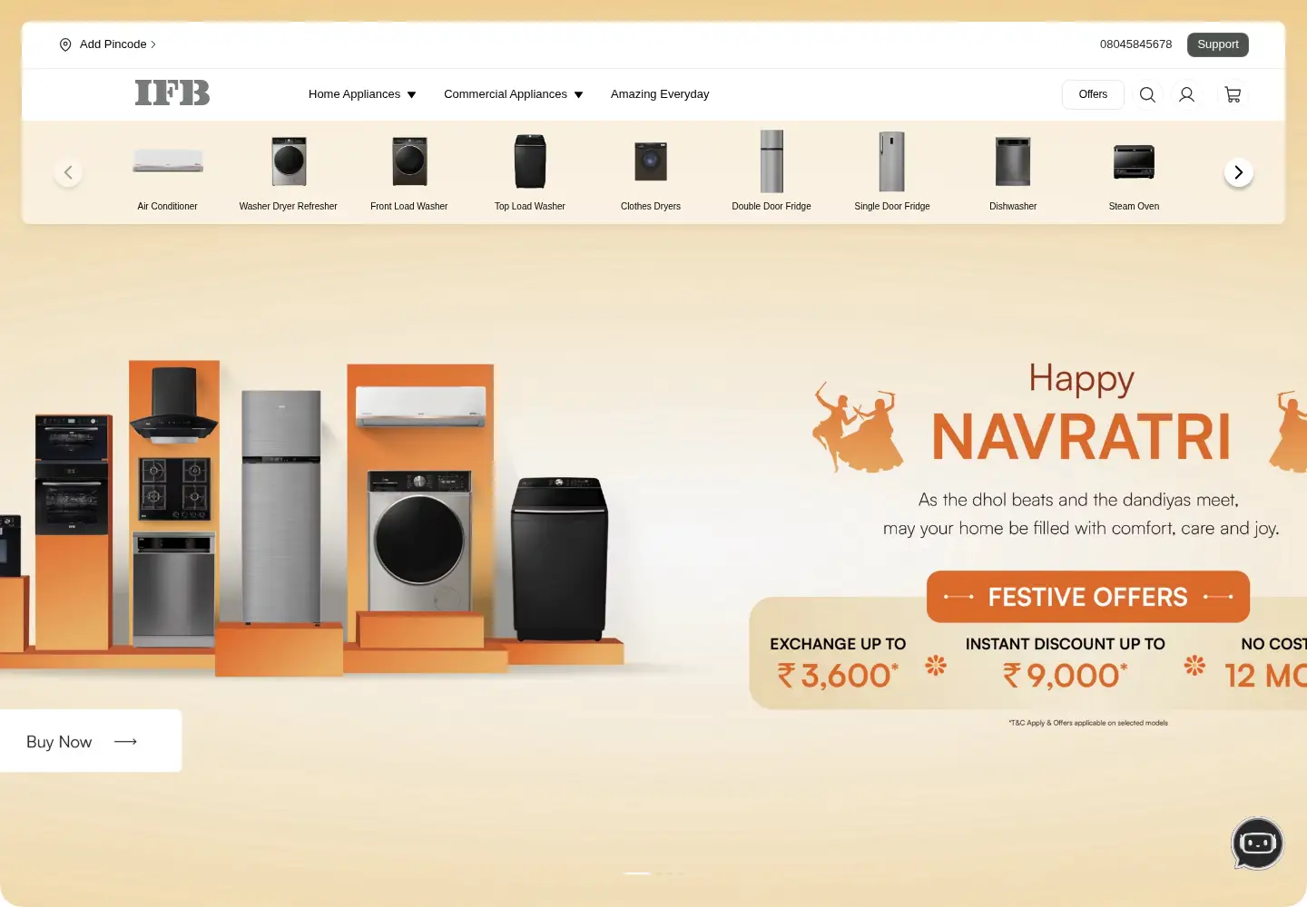 Captured homepage of ifbappliances.com in the current scan