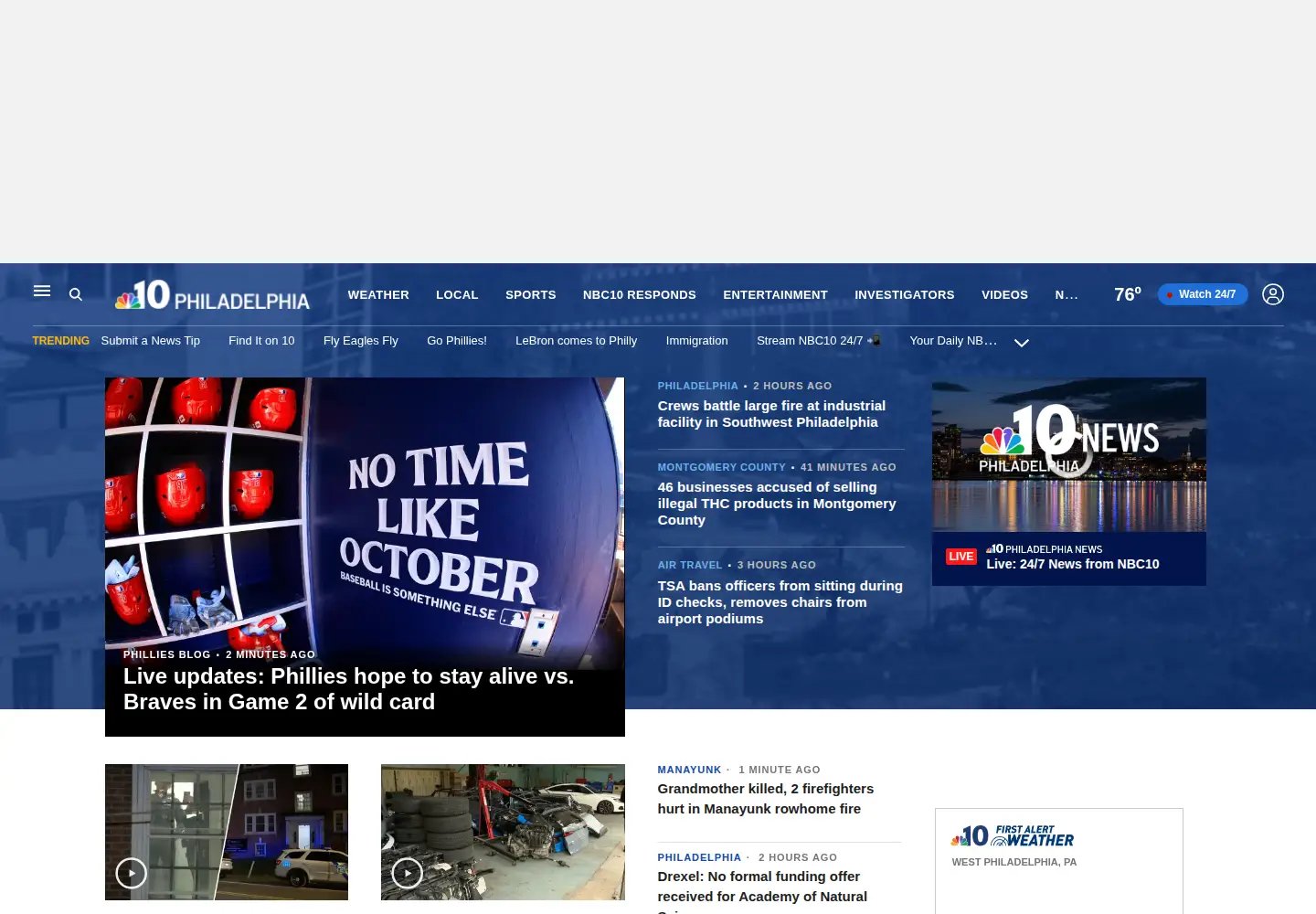 Screenshot of nbcphiladelphia.com