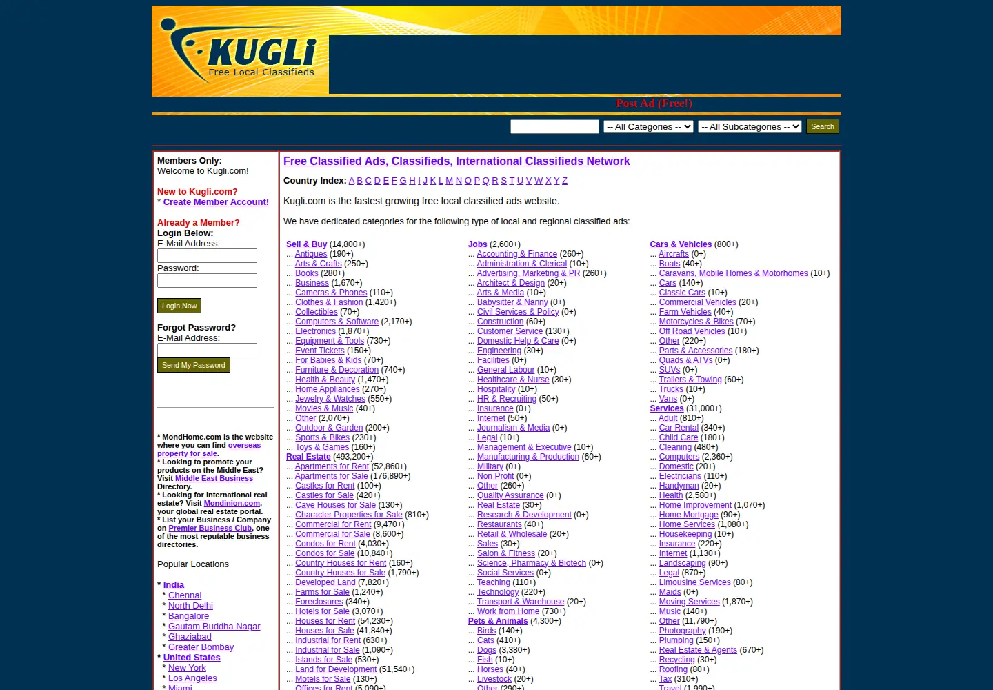 Captured homepage of kugli.com in the current scan