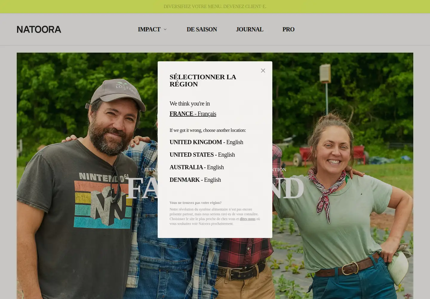 Screenshot of natoora.com