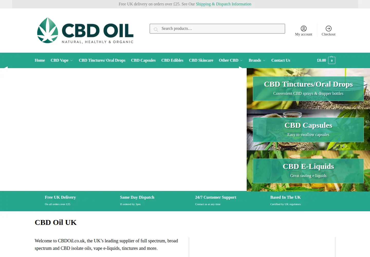 Screenshot of cbdoil.co.uk