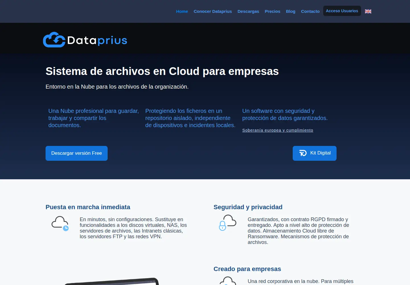 Screenshot of dataprius.com