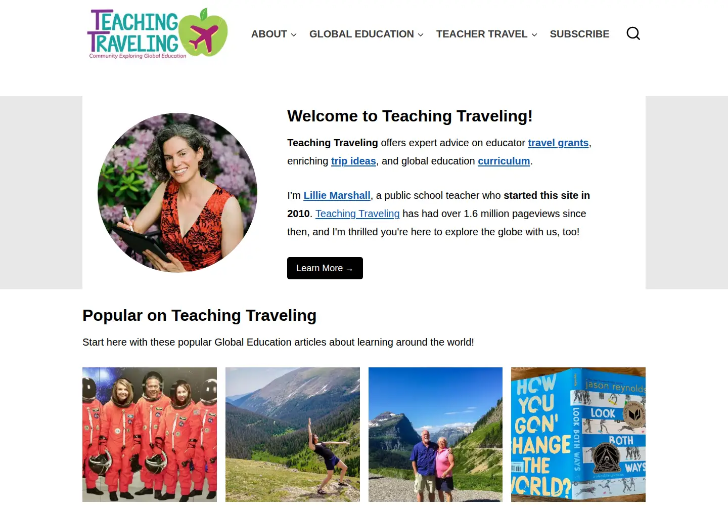 Screenshot of teachingtraveling.com